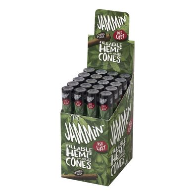 Jammin' Hemp Cone Red Lust - Erdbeergeschmack mit Aktivkohlefilter, 20 Stück