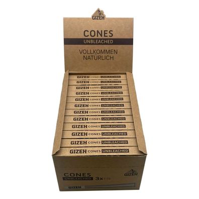 Box Gizeh Unbleached Cones + Tip 24 Packs à 3 Stück