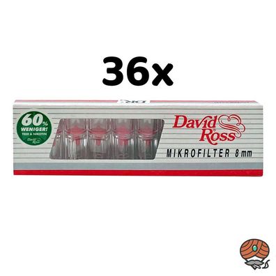 David Ross Zigarettenspitzen, 8 mm, 36 Päckchen à 10 Stück