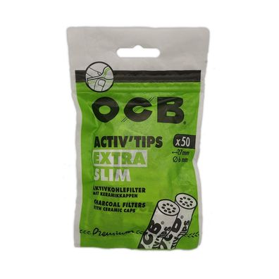 OCB Activ Tips Extra Slim / Aktivkohle-Filter 50 Stück