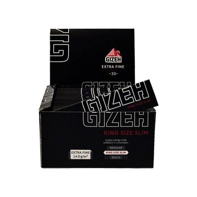 1 Karton Gizeh Black Extra Fine King Size Slim 50 Hefte à 34 Blättchen