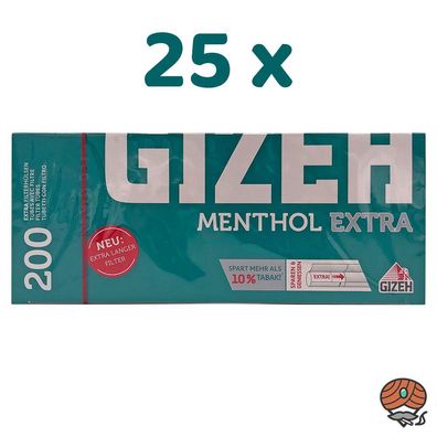 5000 Gizeh Menthol Extra Filterhülsen (25 x 200 Stück)