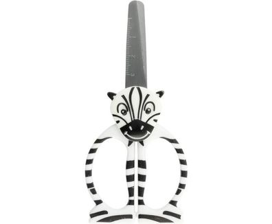 Motiv-Kinderschere 12 cm Zebradesign cm-Skala abgerundete Spitze