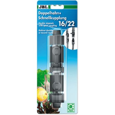 JBL Doppelhahn + Schnellkupplung für 16/22er Schlauch