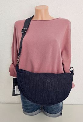 Trend: Bauchtasche Gürteltasche Cross Body Bag Cord Muster Strukturgurt Schwarz