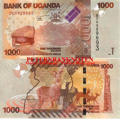 UGANDA 1000 Shillings 2017 Unc P. 49e 652#