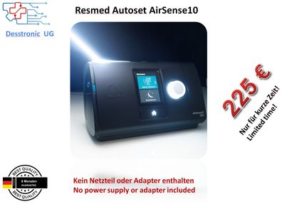 Schlaftherapiegeräte/ResMed AirSense 10 Autoset (Ganz schwarz) max 6000 Uhr