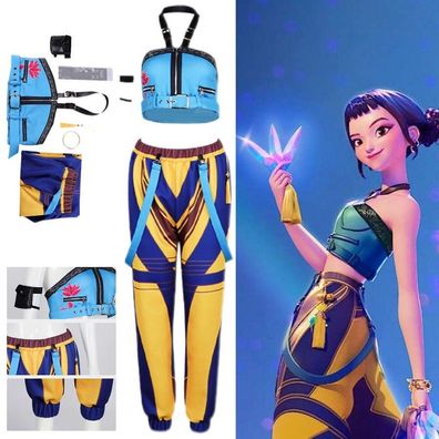 Zoey KPop Demon Hunters Cosplay Kostum Damen Halloween Karneval Party Anzug