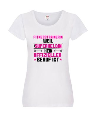 Superheldin Fitnesstrainerin | Trainerin | Sport Damen Shirt Weiß
