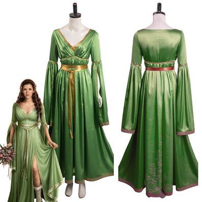 Star Wars: he Princess and the Scoundrel Leia Grunes Kleid Cosplay Kostum Outfit
