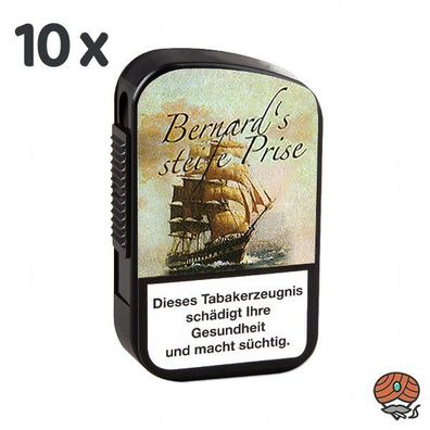 Bernard's steife Prise Snuff 10x 10g Dose Schnupftabak