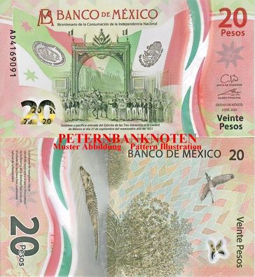 MEXIKO / MEXICO 20 Pesos 2021 UNC. P NEW Polymer 6193#