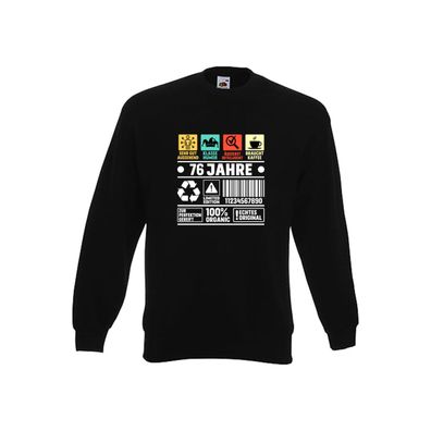 76. Geburtstag | 76 Jahre | Humor | Limited Edition v2 Sweatshirt Schwarz