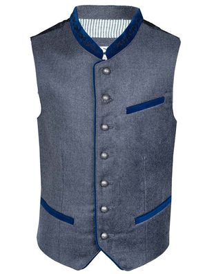 Trachtenweste Roding Kinder grau blau Wolle