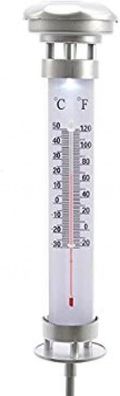 Solar Thermometer Gartenthermometer Außenthermometer mit Erdspieß