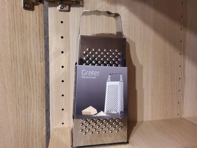 Mehrzweckreibe viereckige Grater Silber 8x 10,5x 24 cm