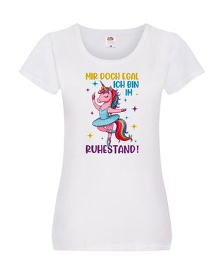Bin im Ruhestand | Tanzendes Einhorn | Einhorn Damen Shirt Weiß