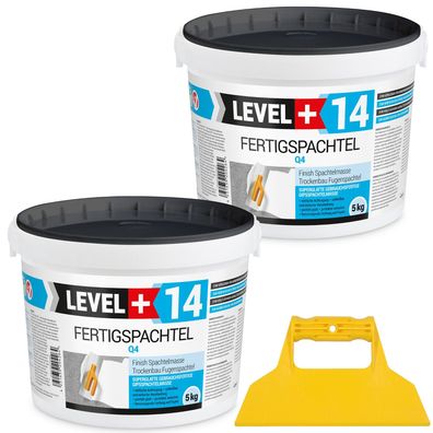 Glättspachtel Fertigspachtel 5 + 5Kg Q1-Q4 Innen Trockenbau + Kunststoffspachtel L+14