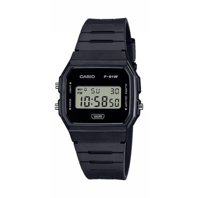 Casio Uhr Unisex F-91WB-1AEF Resin, Schwarz, Quarz