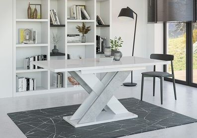 Esstisch XAO - Ausklappbar, Tisch, Wohnzimmer, Esszimmertisch, Hochglanz