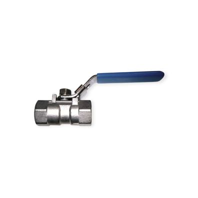 Kugelhahn IG/IG aus Edelstahl - voller Durchgang, PTFE-Dichtung, arretierbarer Griff