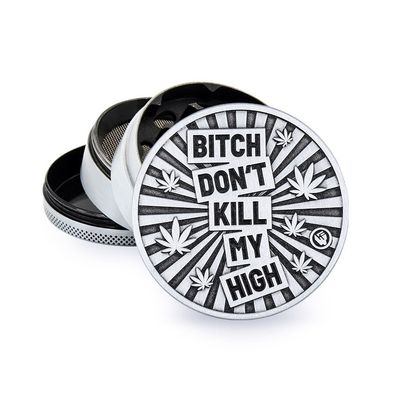 FIRE-FLOW Kräutermühle - Bitch don't kill my high, Metall, 60mm, 4-teilig