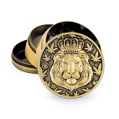 FIRE-FLOW Kräutermühle - Lion Gold, Metall, 50mm, 4-teilig