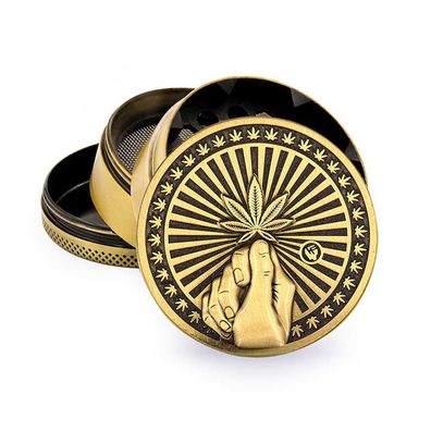 FIRE-FLOW Kräutermühle - Gold Hope, Metall, 50mm, 4-teilig