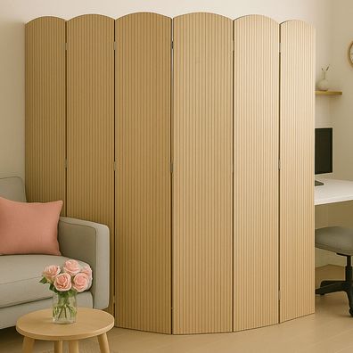 Bambus Paravent HWC-O30, Raumteiler Trennwand, zusammenklappbar 6 Paneele 170x245cm