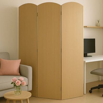 Bambus Paravent HWC-O30, Raumteiler Trennwand, zusammenklappbar 3 Paneele 170x120cm