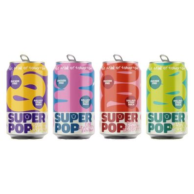 Super Pop 4er Tasting Set – von Pamela Reif – Funktionale Limonade mit Apfeless