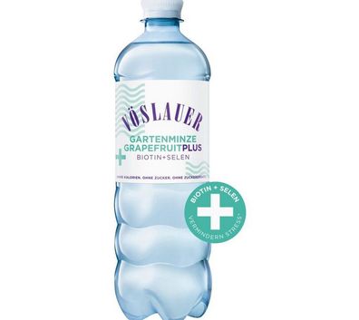Vöslauer mit Gartenminze Grapefruit Biotin Selen Mineralwasser Balance 750ml Vegan