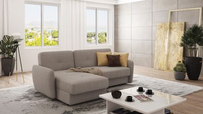 Elijah - Modernes Ecksofa mit Ottomane und Schlaffunktion