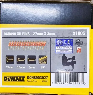1005 Betonnägel 3,0x27mm XH magaziniert für DeWalt DCN890 Akku Betonnagler C6