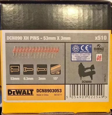 510 Betonnägel 3,0x53mm XH magaziniert für DeWalt DCN890 Akku Betonnagler C6