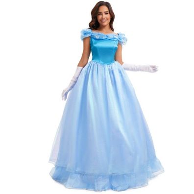 Cosplay Cinderella Prinzessin Kleid Halloween Karneval Anzug Frauen Kostume Blau