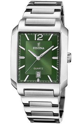 Festina Herren-Armbanduhr Rechteckig Stahl/Grün F20677/5