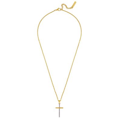Police Schmuck Herren-Kette Wrangell II Kreuz Goldfarben PEAGN0010903