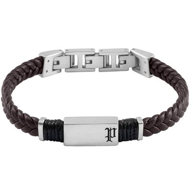 Police Schmuck Herren-Armband Ridgecord Leder Dunkelbraun PEAGB0079502