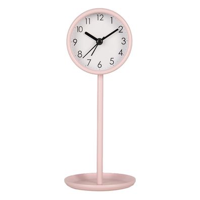 Clayre & Eef Analogwecker Ø 9x21 cm Rosa Metall (Gr. Ø 9x21 cm / 1xAA)