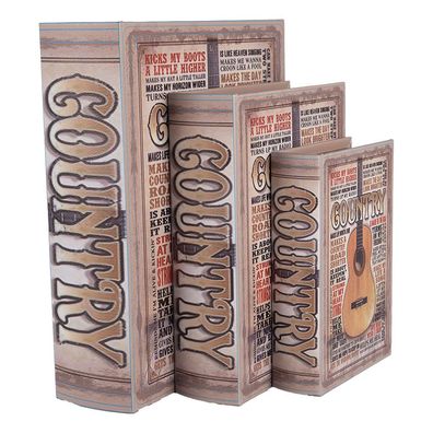 Clayre & Eef Aufbewahrungsbox 3er Set Bücher 27 /22 /17 cm Beige Holz