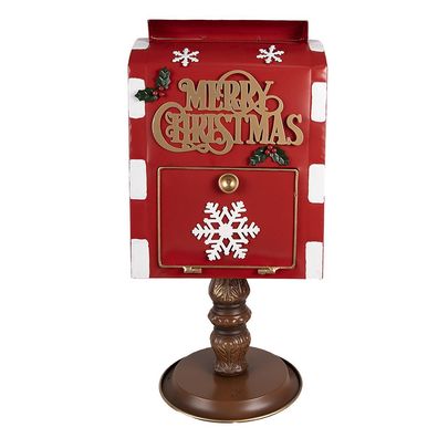 Clayre & Eef Weihnachtsdekoration Briefkasten 27x22x51 cm Rot Metall