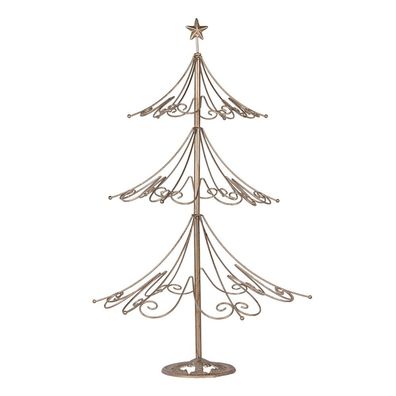 Clayre & Eef Weihnachtsdekorationsfigur Weihnachtsbaum Ø 46x75 cm Goldfarbig Metall