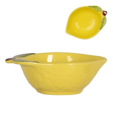 Clayre & Eef Schale Zitrone 100 ml Gelb Keramik (Gr. 12x9x4 cm / 100 ml)