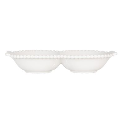 Clayre & Eef Schale 100 ml Weiß Keramik Schmetterlinge (Gr. 25x7x3 cm / 100 ml)