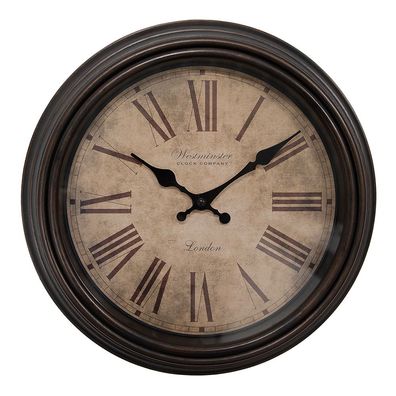 Clayre & Eef Wanduhr Ø 29x5 cm Braun Kunststoff