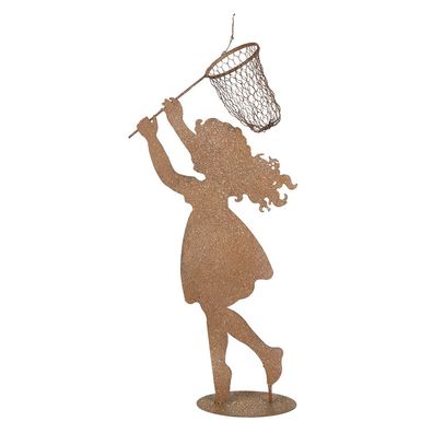 Clayre & Eef Dekorationsfigur Kind 39x13x87 cm Braun Metall (Gr. 39x13x87 cm)