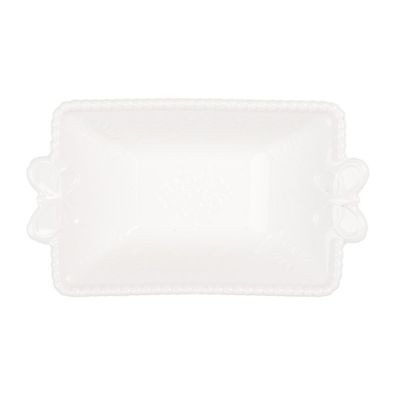 Clayre & Eef Schale 75 ml Weiß Keramik Schmetterlinge (Gr. 12x7x4 cm / 75 ml)