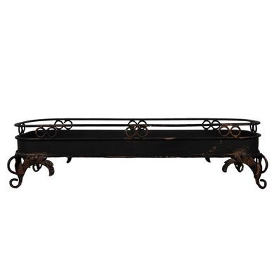 Clayre & Eef Tablett 55x20x14 cm Schwarz Metall (Gr. 55x20x14 cm)
