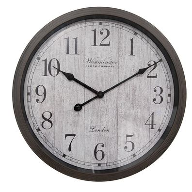 Clayre & Eef Wanduhr Ø 40x4 cm Braun Grau Kunststoff